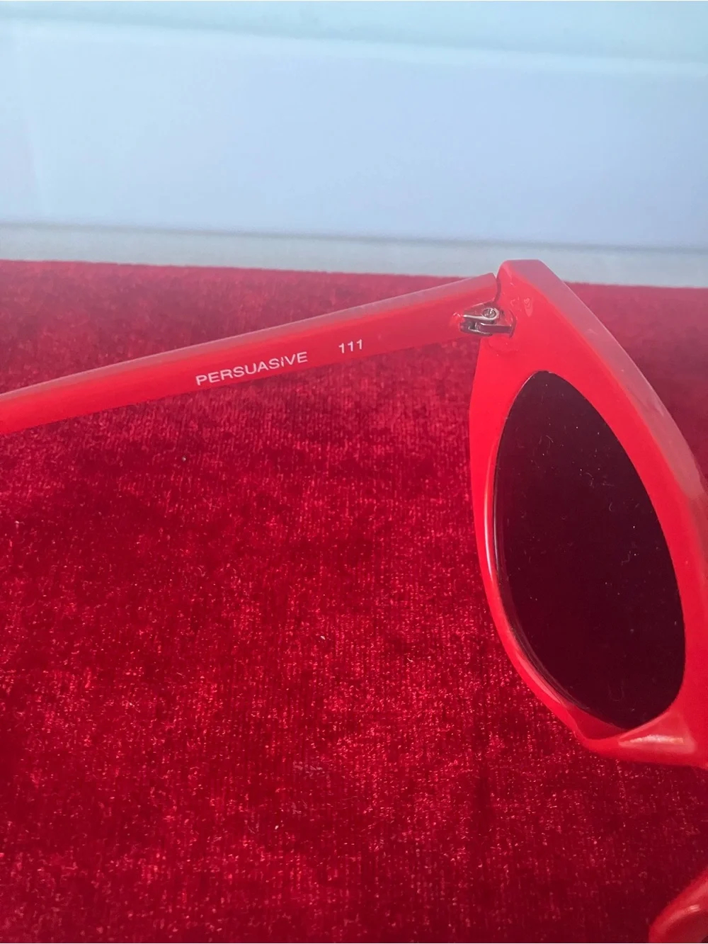 Quay Australia PERSUASIVE Red Cat Eye Sunglasses.